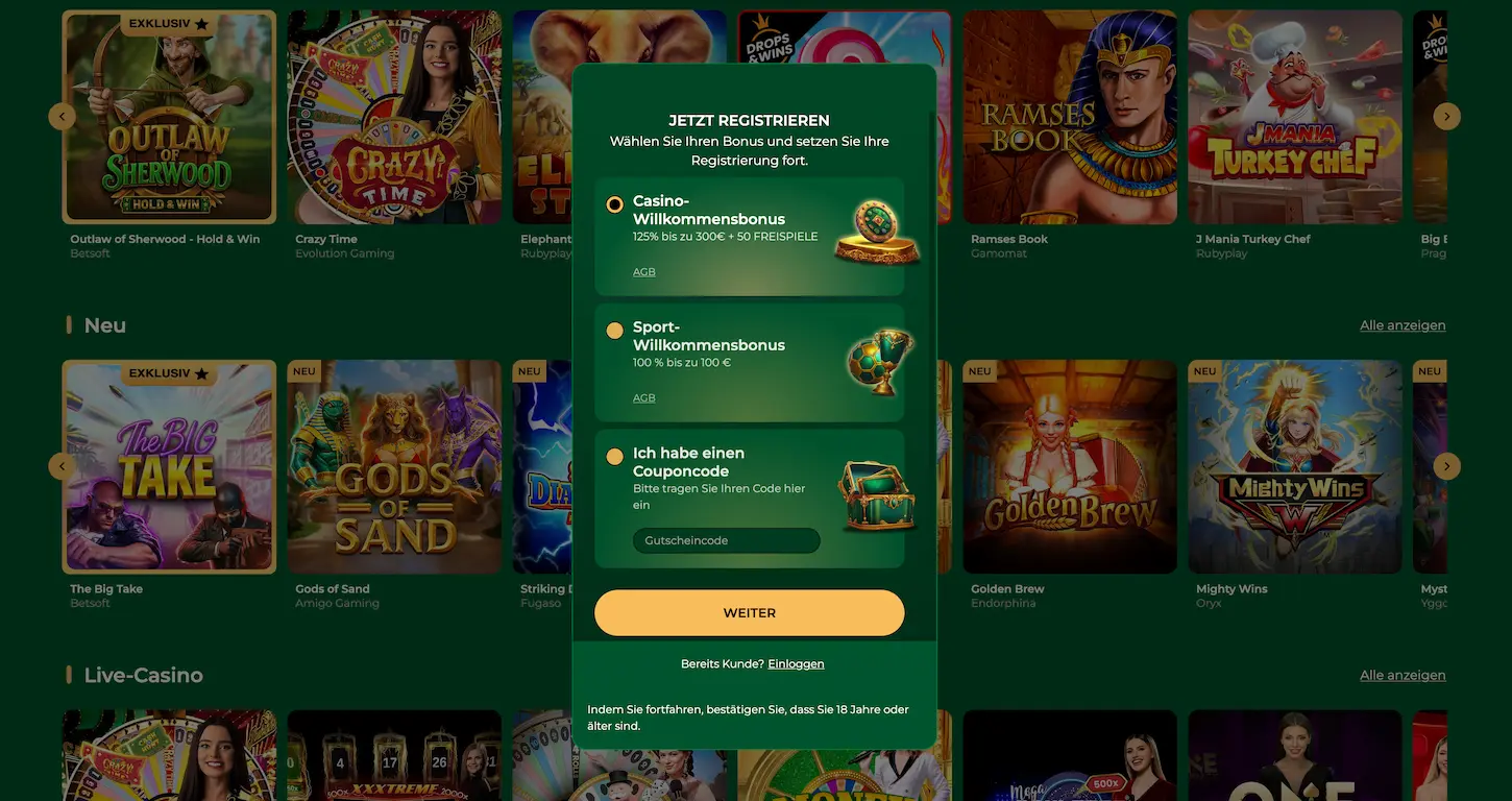 Grandwin Casino Anmeldung - Jetzt registrieren und spielen